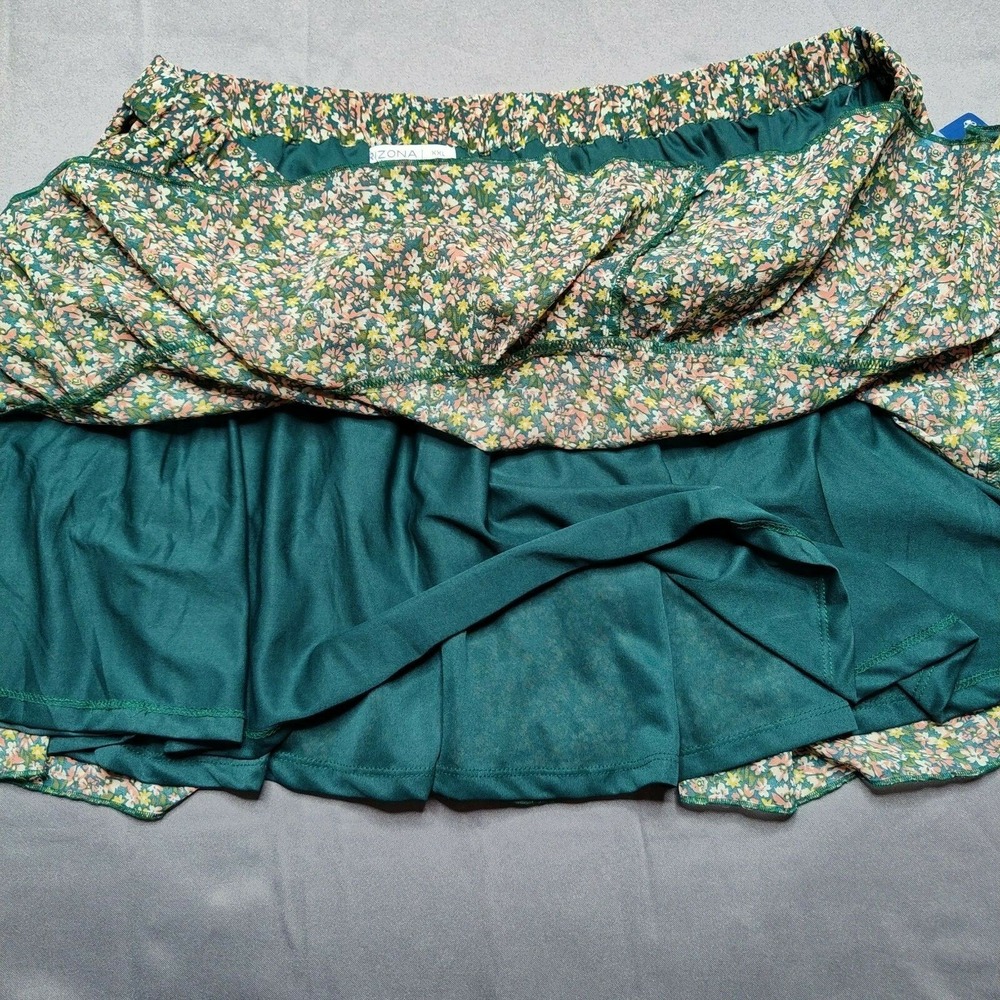 ARIZONA JEANS Women 2XL Green Floral Lined 16" Mini Skirt NEW - Picture 3 of 7
